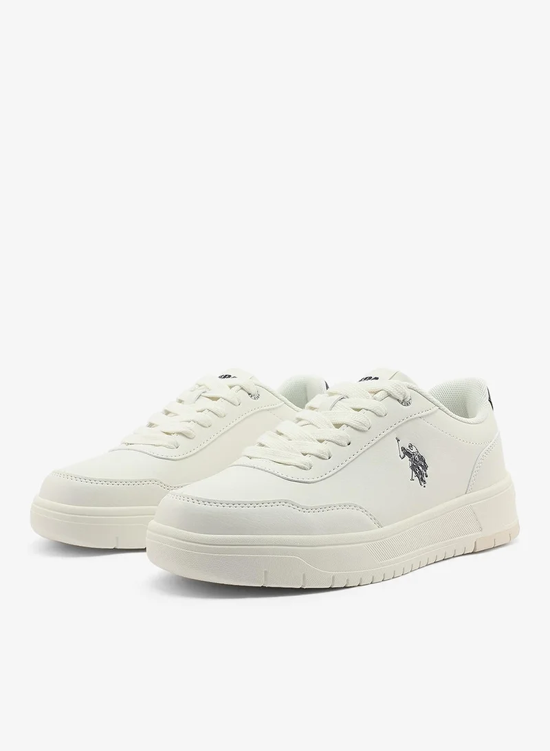 U.S. Polo Assn. Off White Women's Off White Sneakers - Soft Pastel Accents with Retro-Inspired Design and Cushioned Sole for Effortless Style and Comfort for Women | Best Price UAE